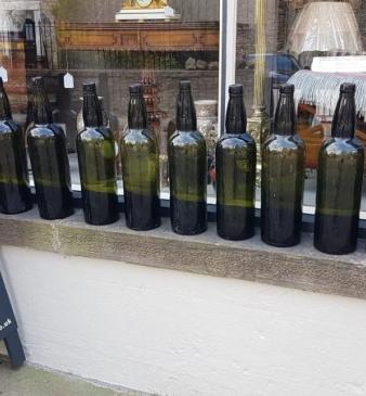 Set of 10 Large Late Victorian Sandemans Port Bottles