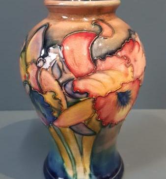 Moorcroft Flambe Slipper Orchid Vase