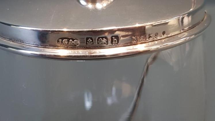 Edwardian Silver Topped Jam Pot and Matching Spoon - Image 4