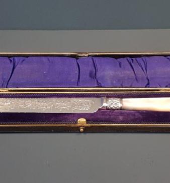 Immaculate Victorian Solid Silver Cake Knife 