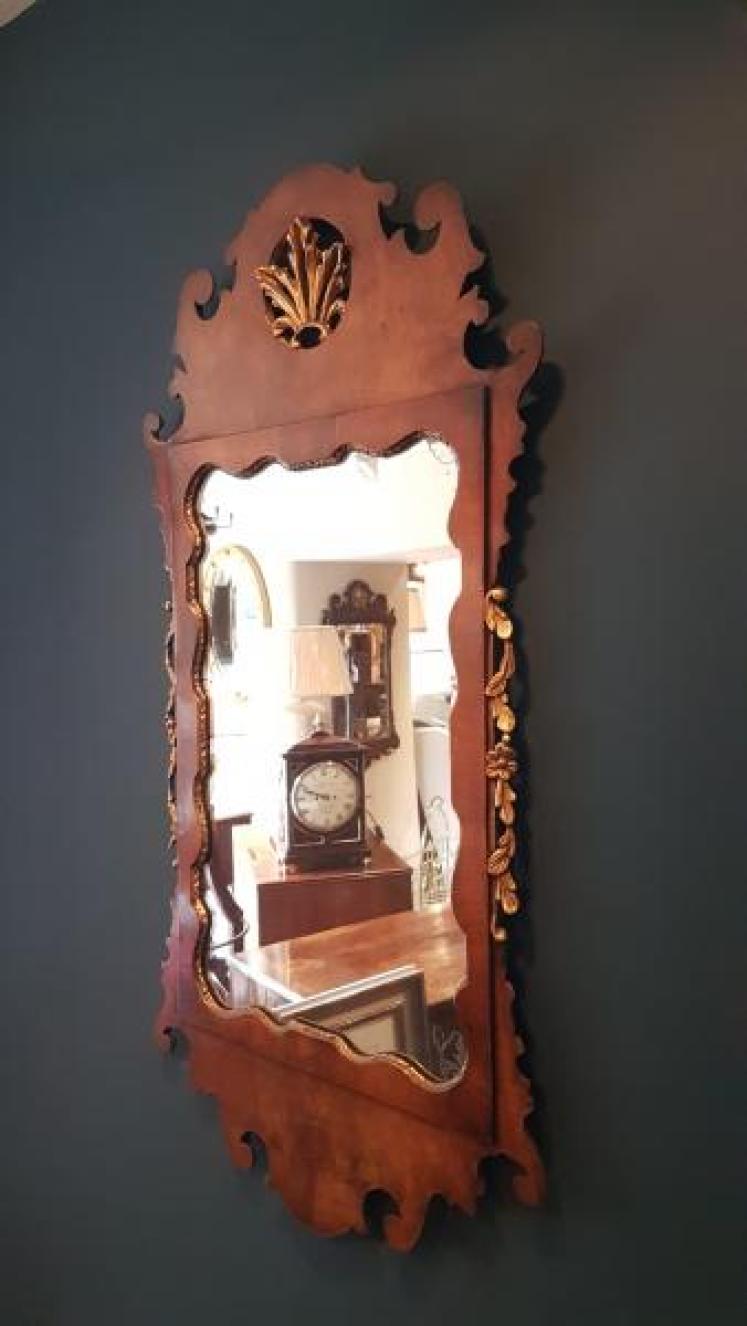Matching Pair of Walnut and Parcel Gilt Mirrors  - Image 7