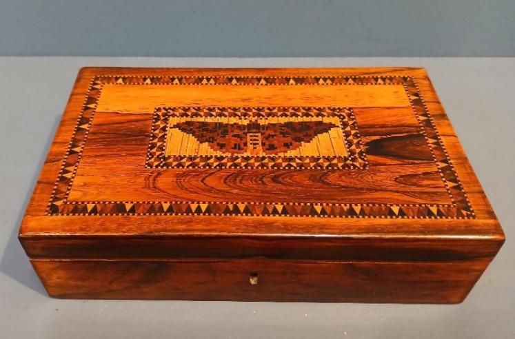 Victorian Rosewood Tunbridge Inlaid Card Box - Image 2