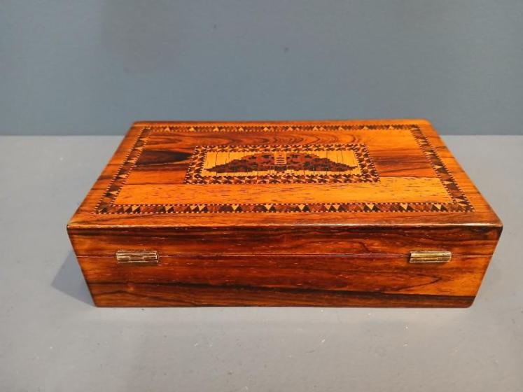 Victorian Rosewood Tunbridge Inlaid Card Box - Image 5