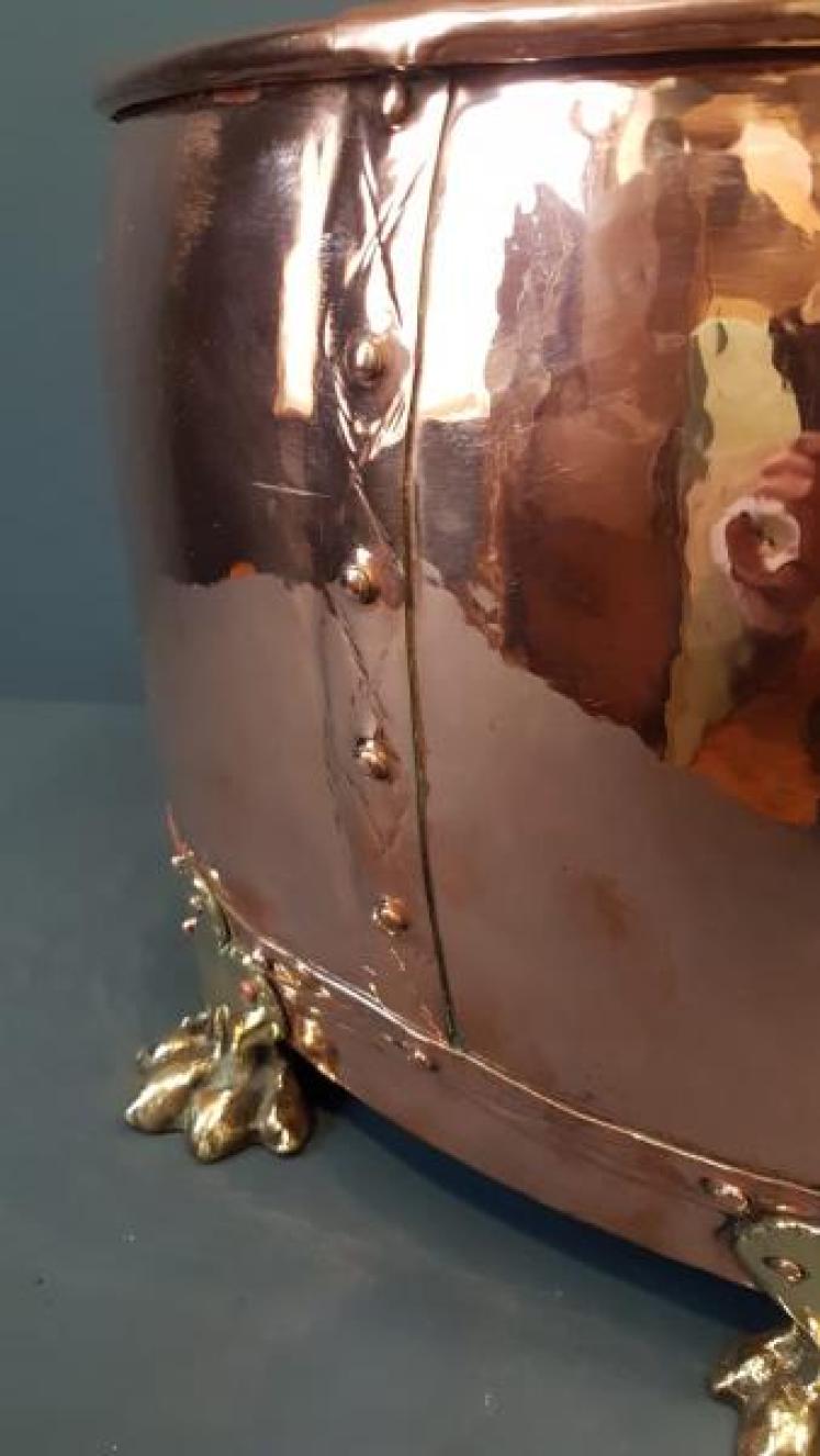 Large Victorian Copper Log Bin - Image 4