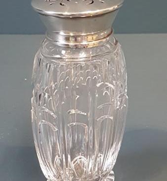 Fine Quality Cut Crystal and Silver Sugar Shaker