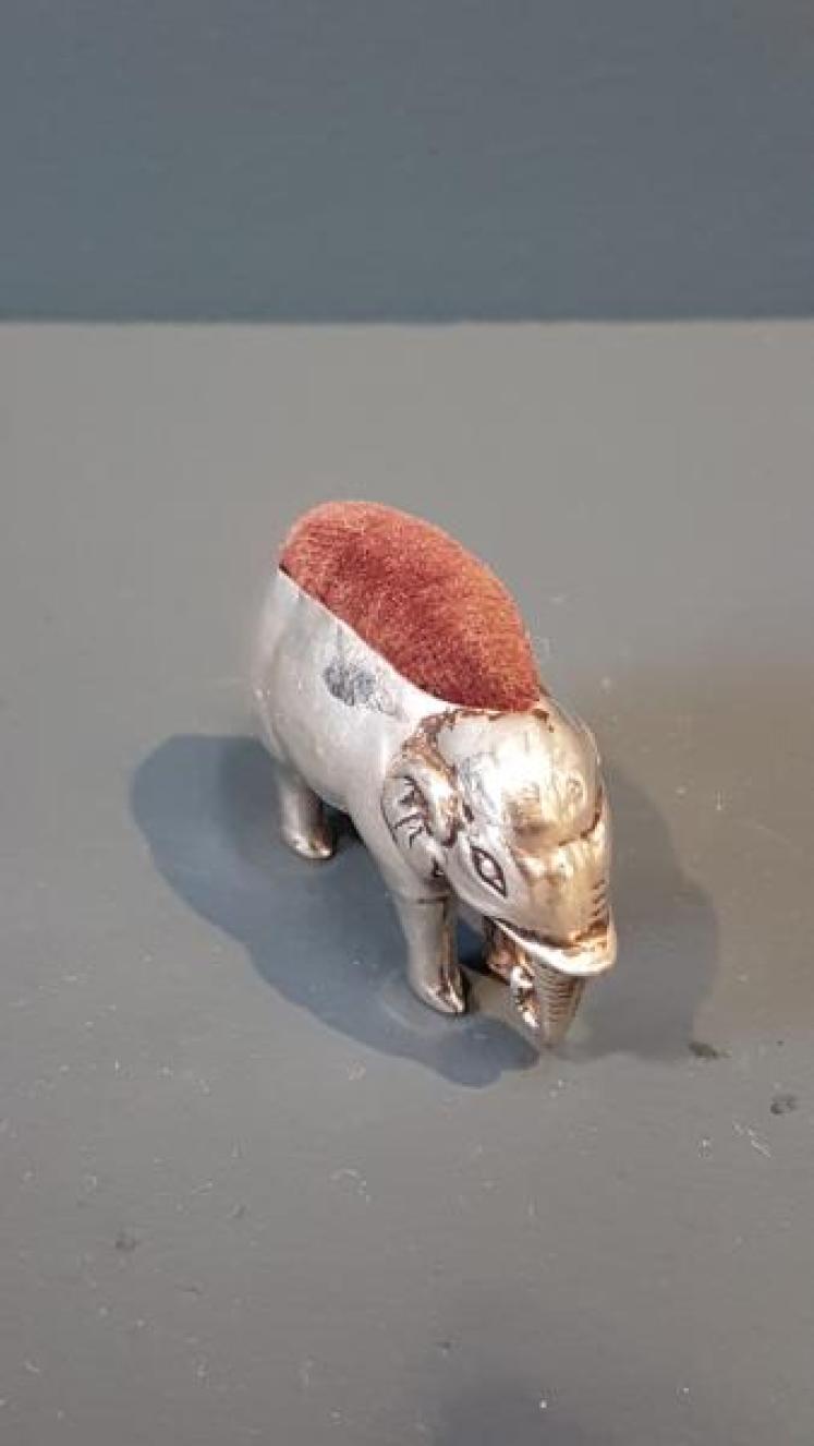 Edwardian Silver Elephant Pin Cushion - Image 5