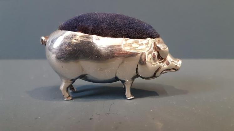 Edwardian Adie & Lovekin Silver Pig Pin Cushion - Image 1