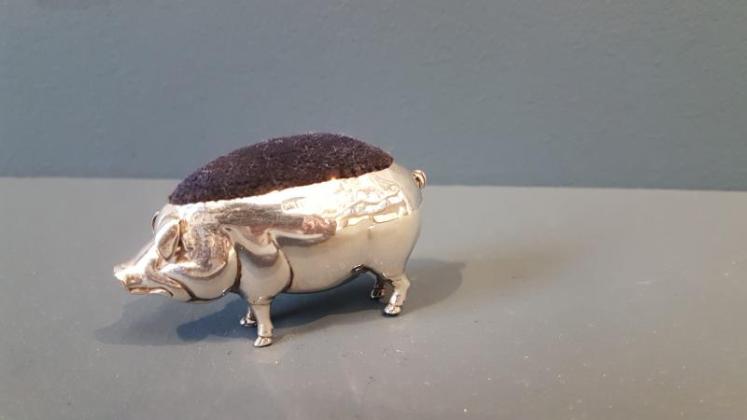 Edwardian Adie & Lovekin Silver Pig Pin Cushion - Image 3