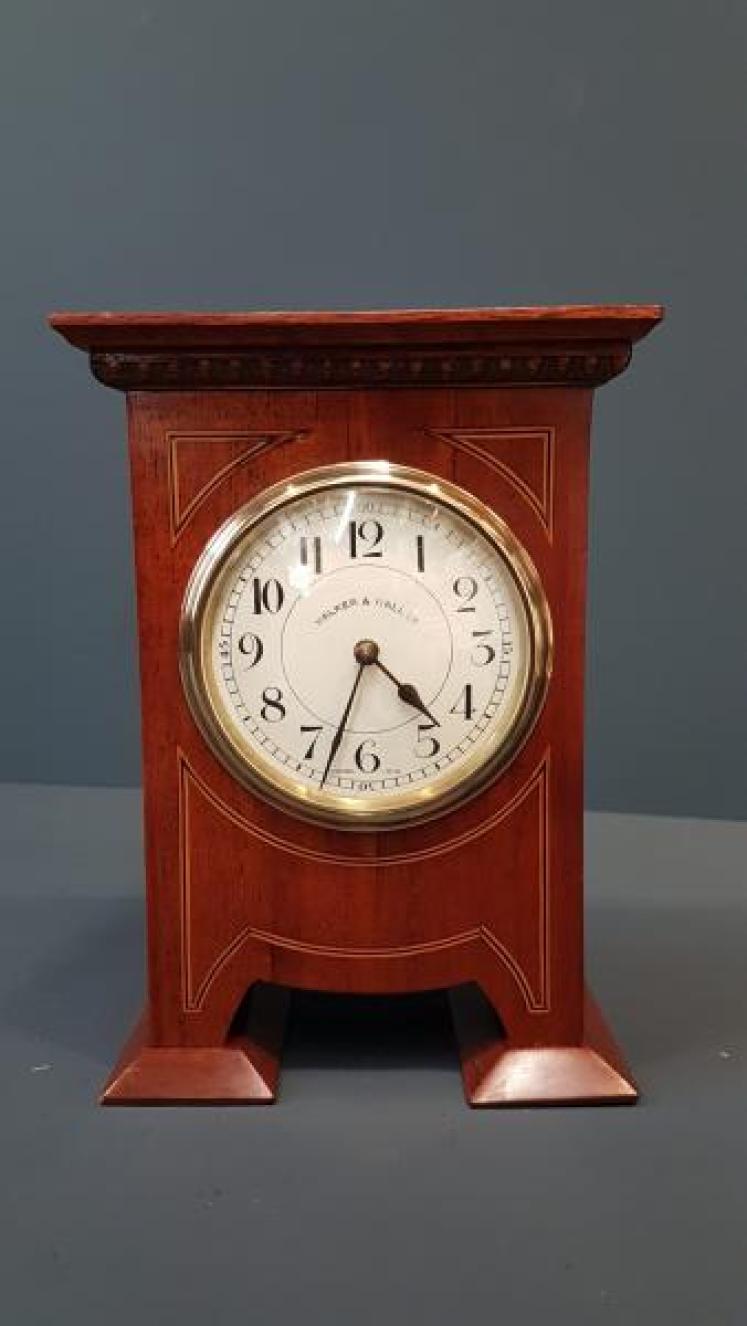 Edwardian Mantel Clock with Egg and Dart Cornice - Image 1