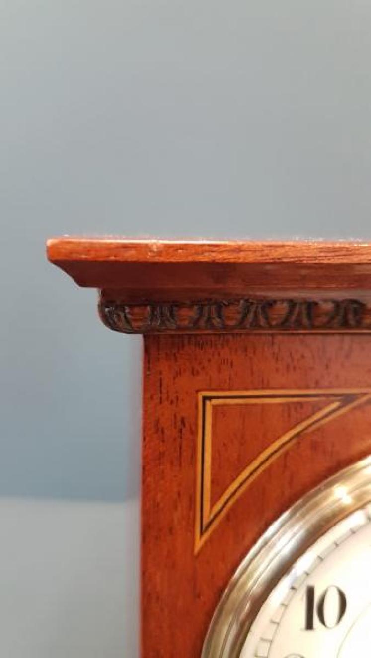 Edwardian Mantel Clock with Egg and Dart Cornice - Image 4