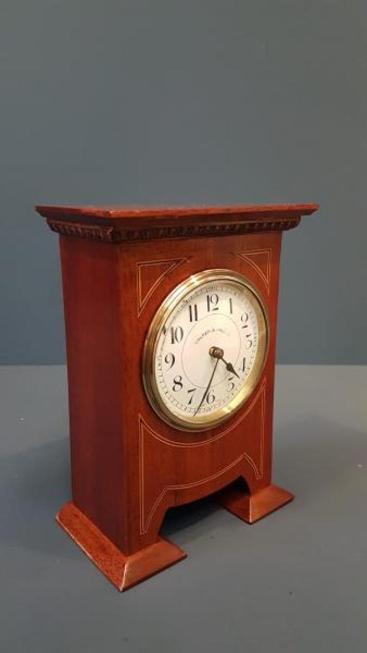 Edwardian Mantel Clock with Egg and Dart Cornice - Image 5