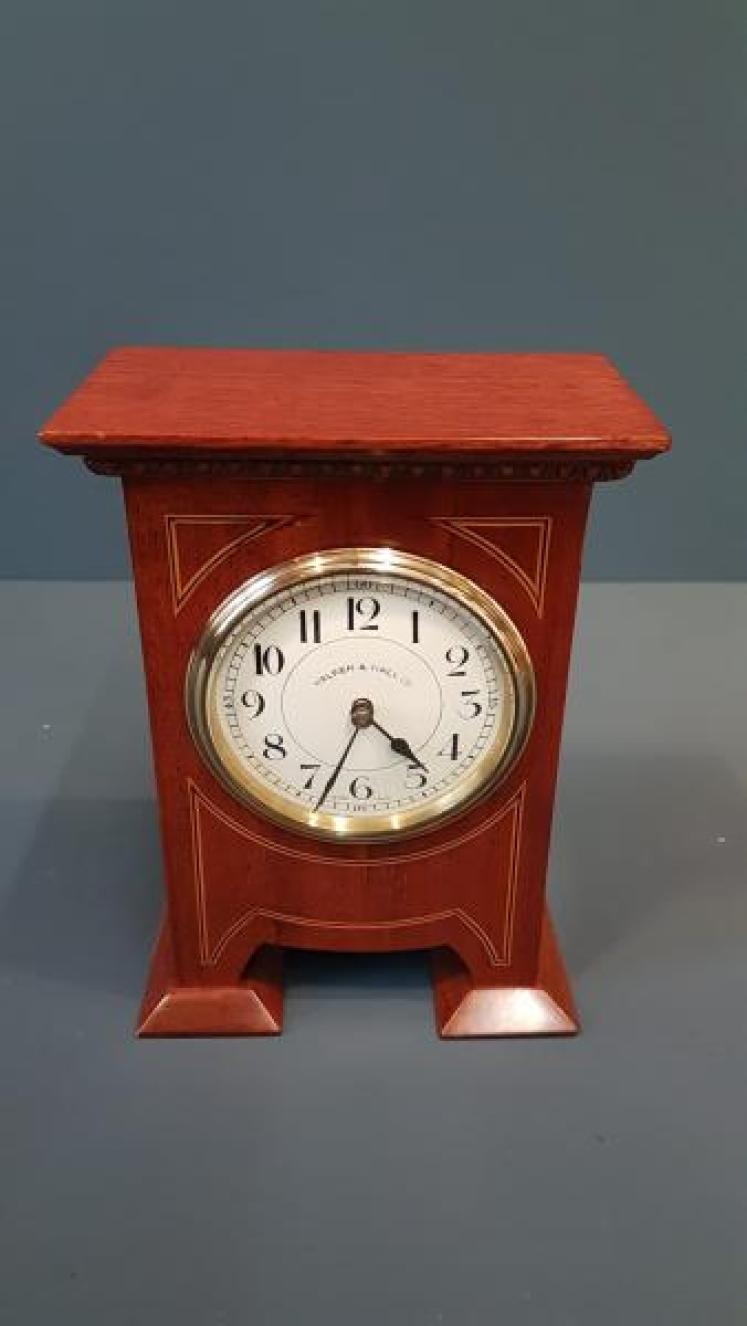 Edwardian Mantel Clock with Egg and Dart Cornice - Image 6