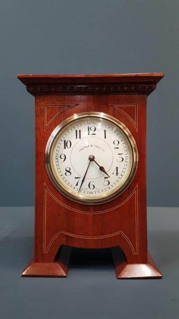 Edwardian Mantel Clock with Egg and Dart Cornice - Image 7