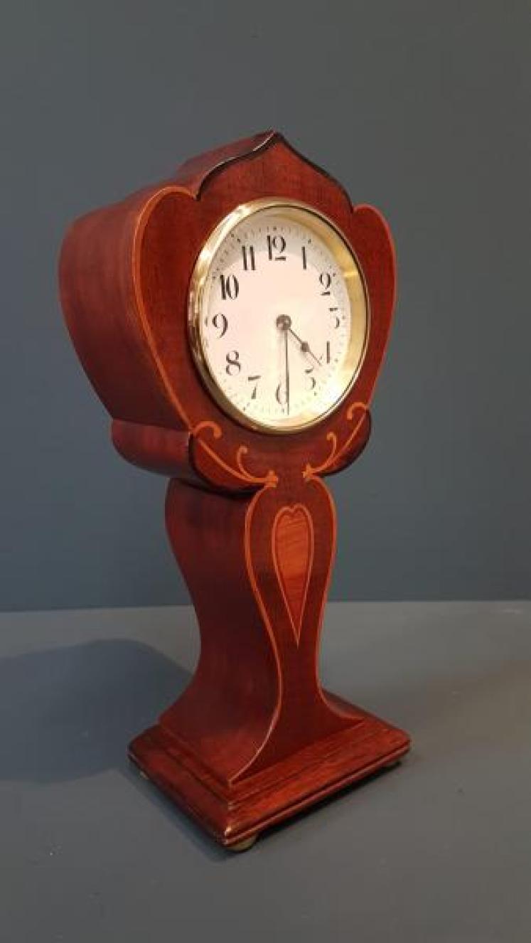 Fine Quality Edwardian Inlaid Mahogany Mantel Clock  - Image 5