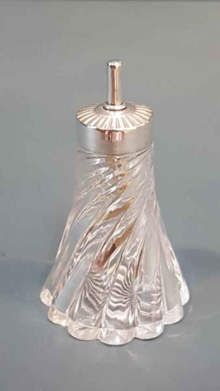 Victorian Silver and Crystal Glue Pot - Image 1