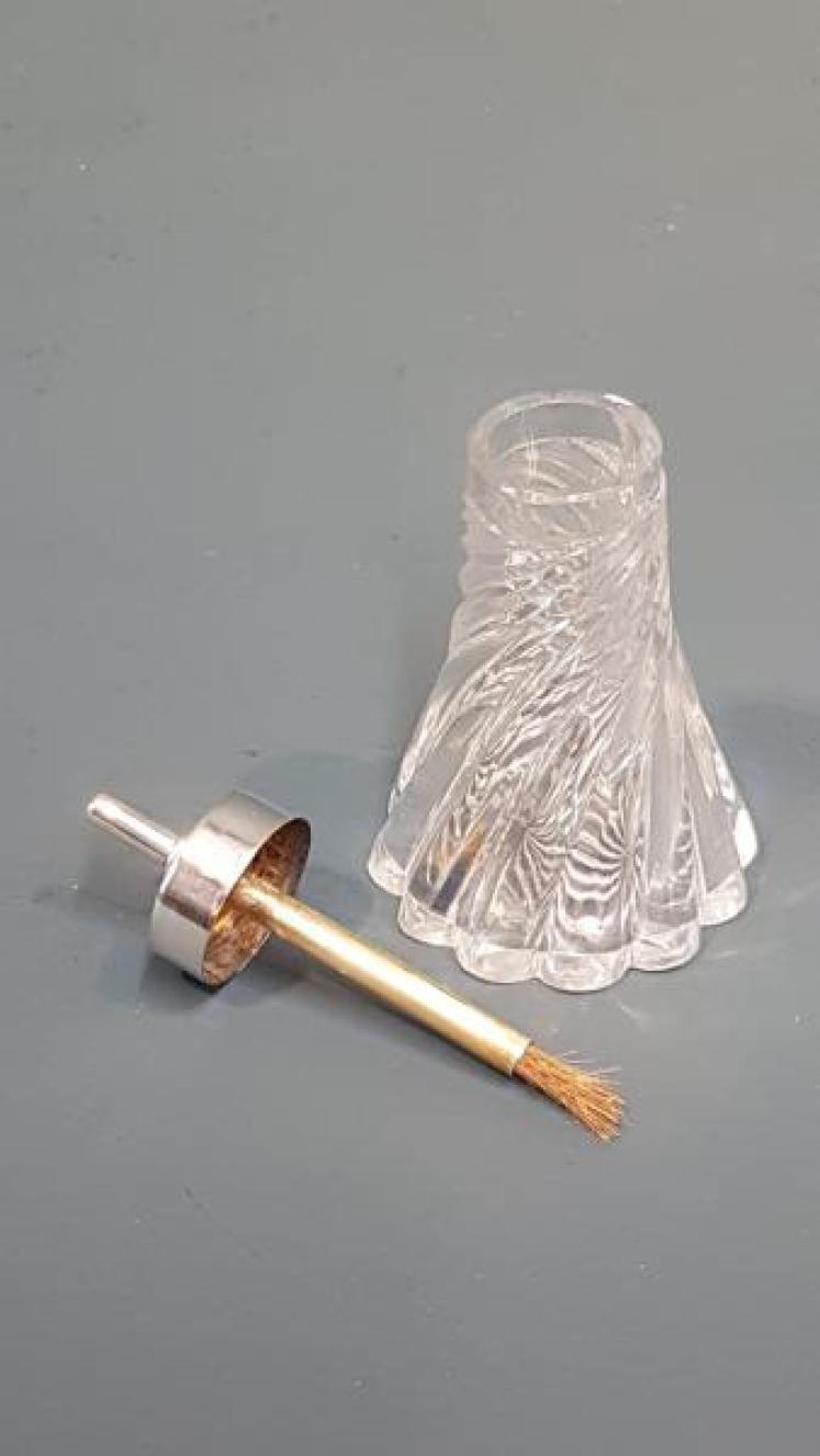 Victorian Silver and Crystal Glue Pot - Image 2