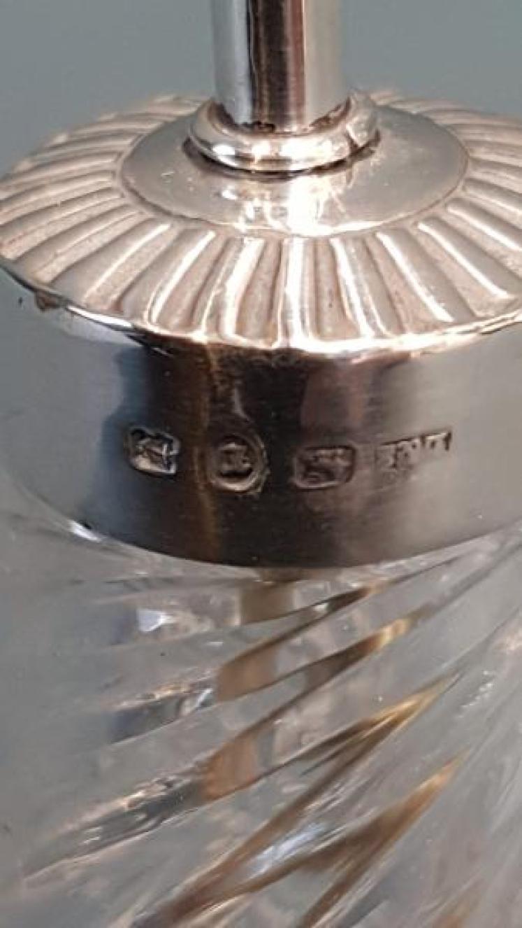 Victorian Silver and Crystal Glue Pot - Image 4