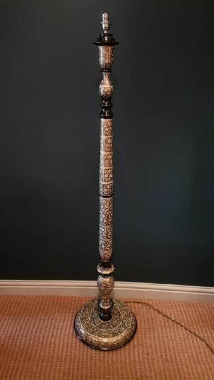 Superb Hand Painted Kashmiri Lamp Standard - Image 1