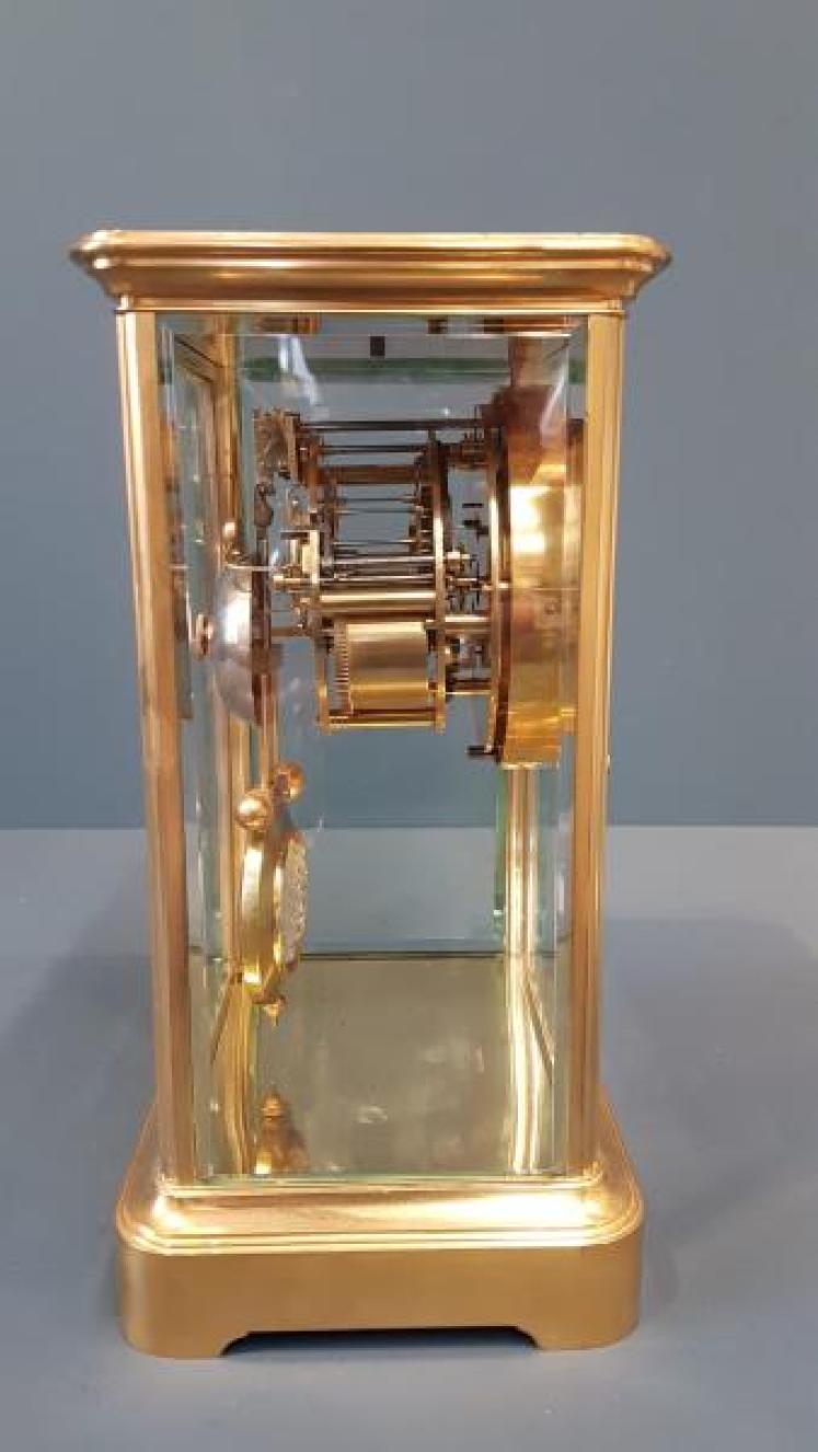 Victorian Four Glass Clock with Visible Escapement  - Image 3
