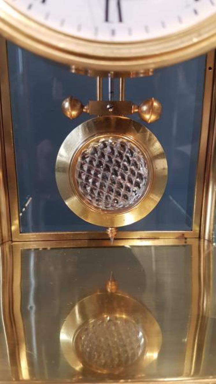 Victorian Four Glass Clock with Visible Escapement  - Image 4