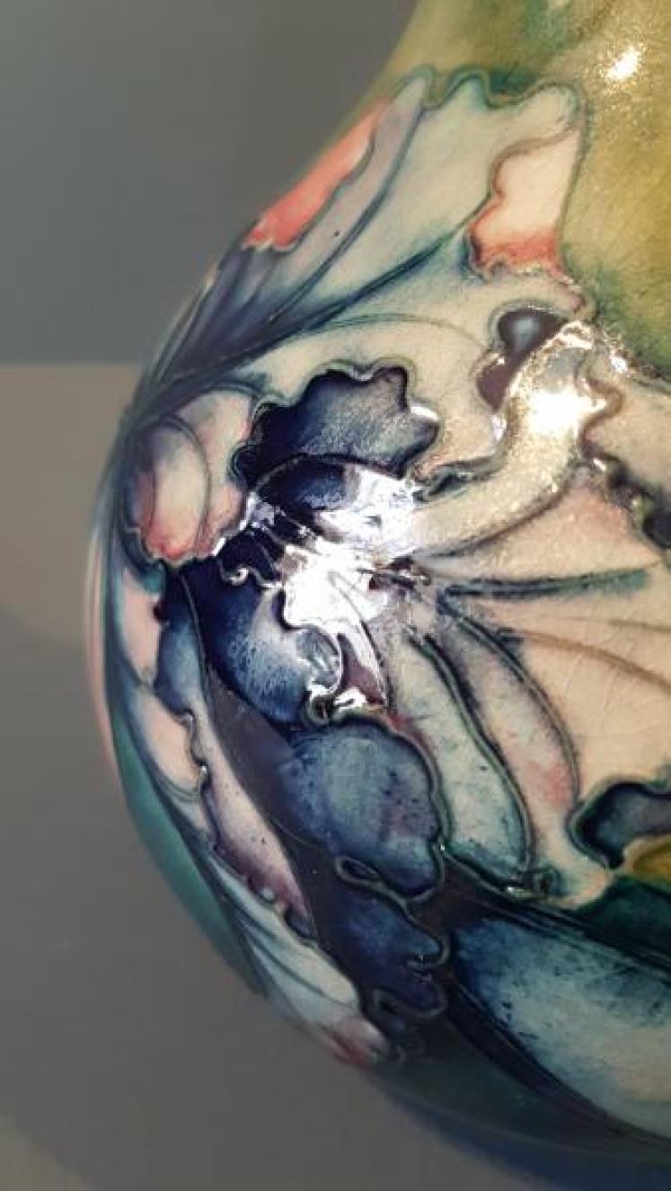 Large Early Moorcroft Slipper Orchid Vase  - Image 2