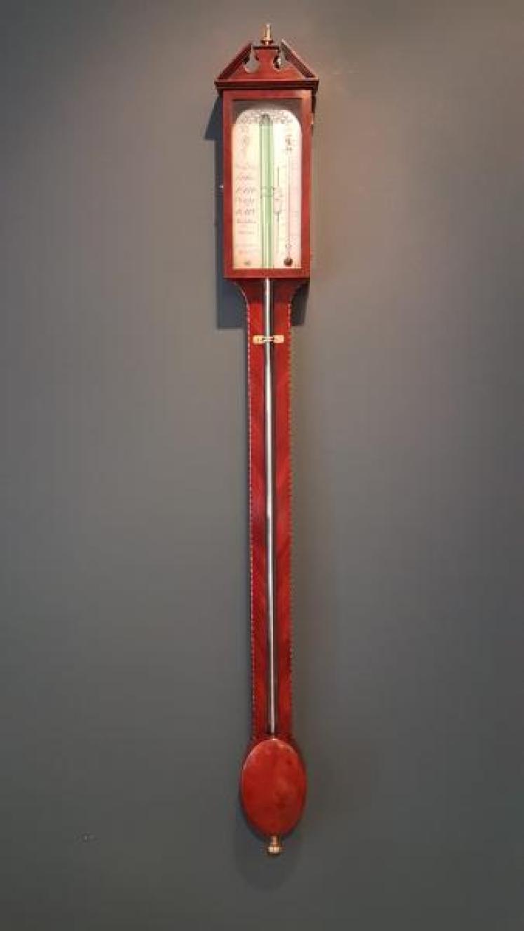 George III Mahogany Stick Barometer - Image 1