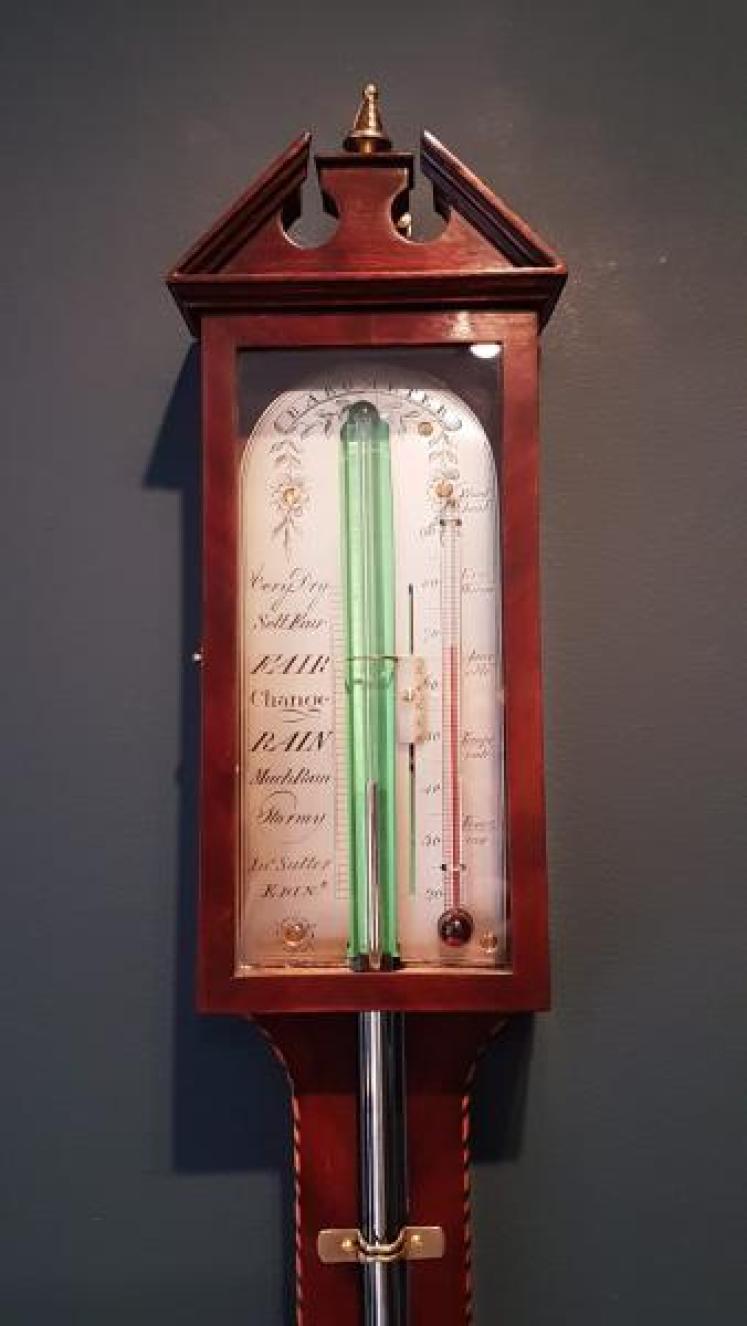 George III Mahogany Stick Barometer - Image 2