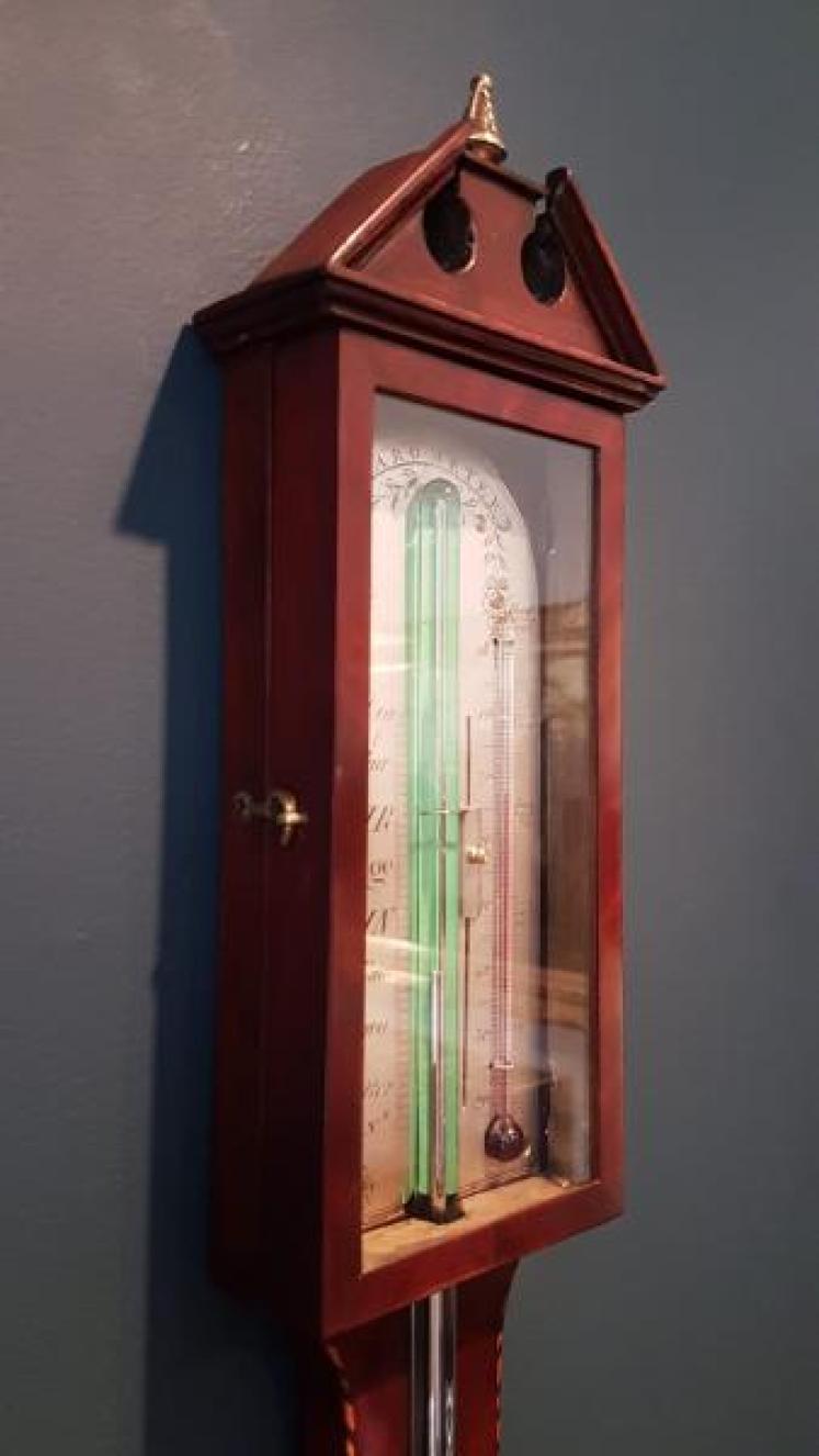 George III Mahogany Stick Barometer - Image 3