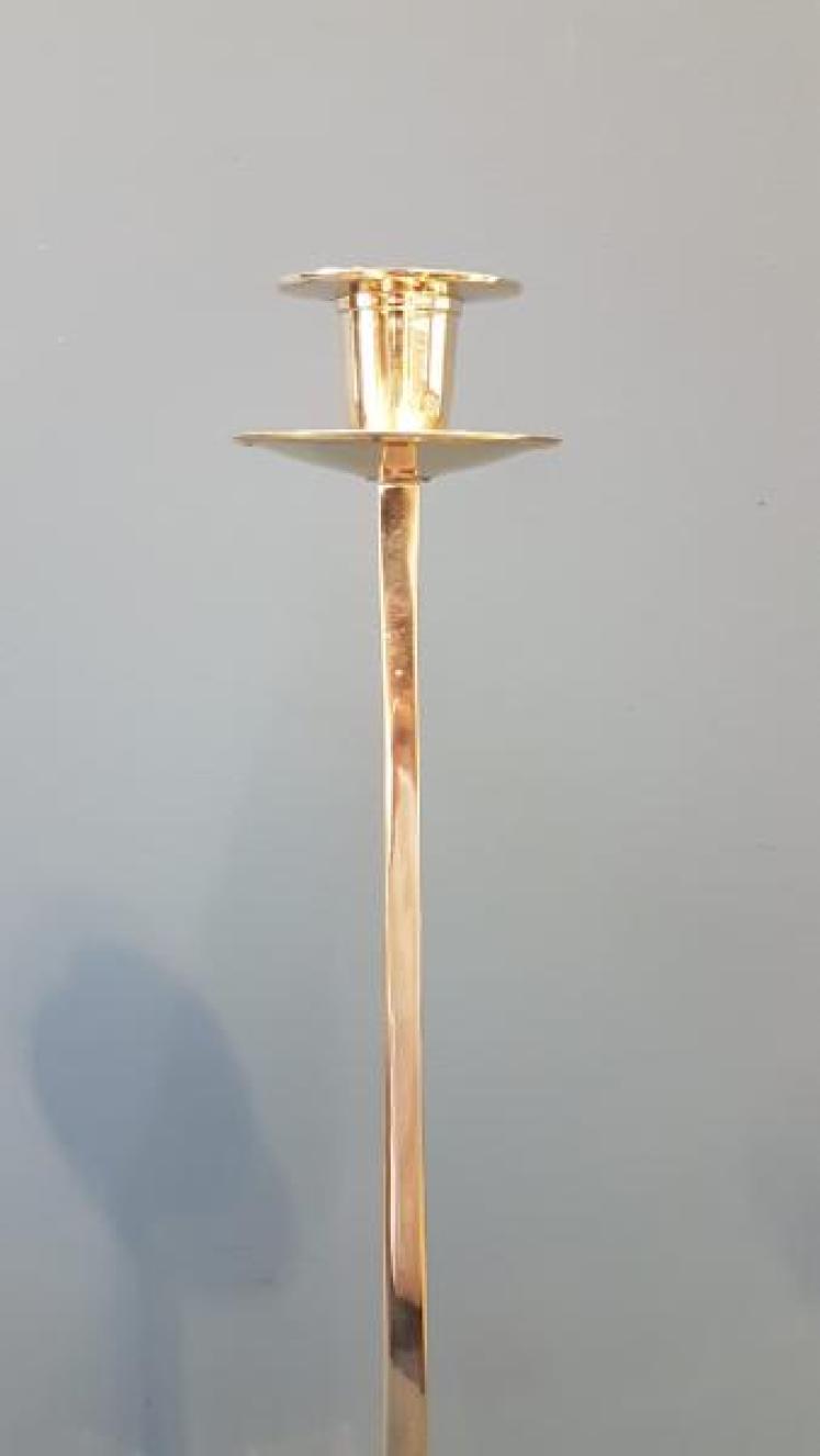 Pair of Art Nouveau Brass Candlesticks - Image 5