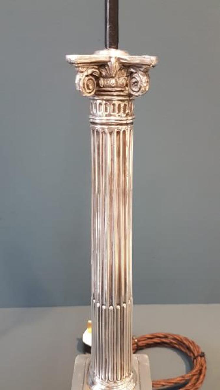 Pair of Sheffield Plate Candlestick Lamps - Image 3