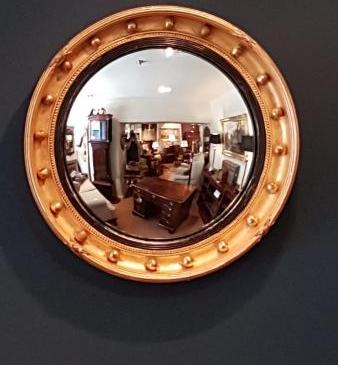Regency Timber Gilt Convex Mirror