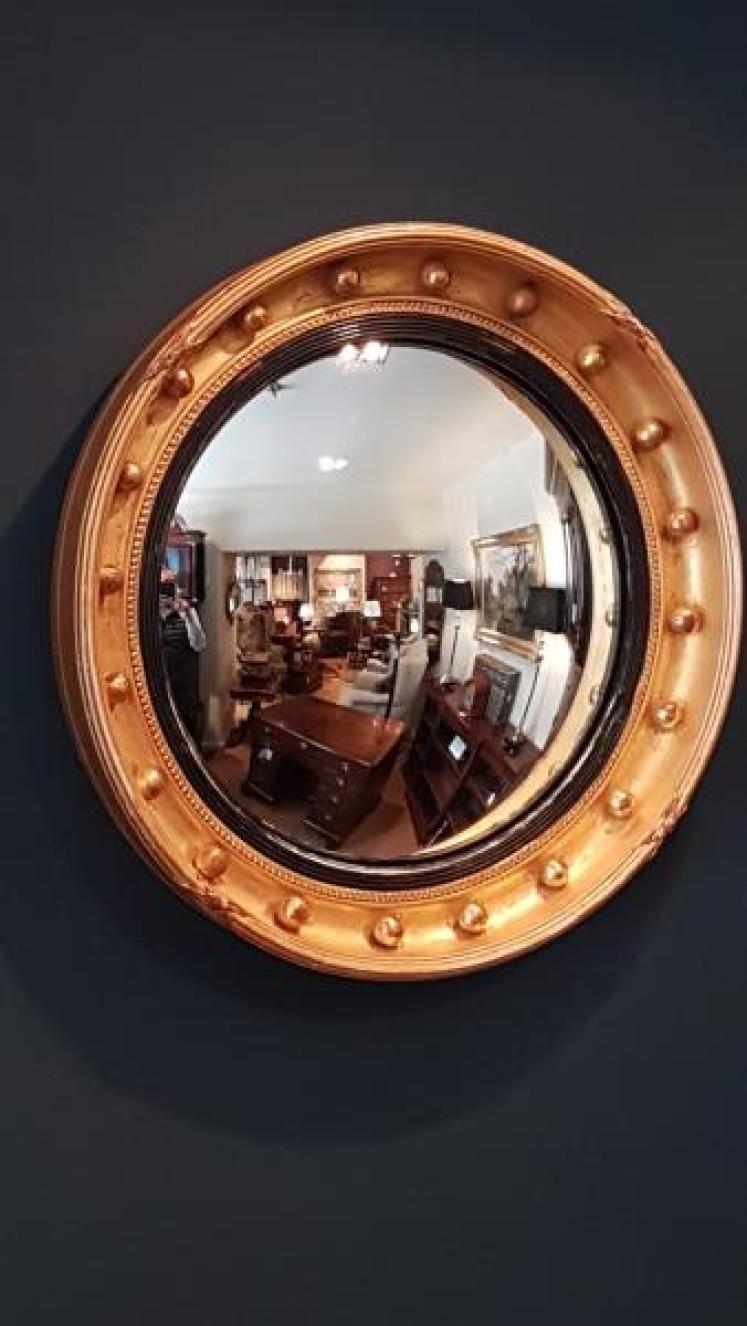 Regency Timber Gilt Convex Mirror - Image 2