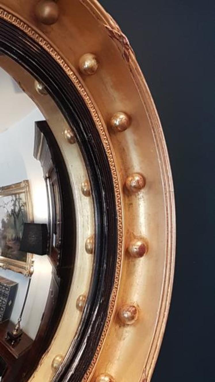 Regency Timber Gilt Convex Mirror - Image 3