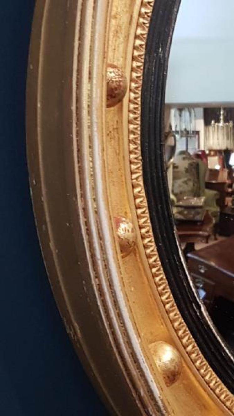 Regency Timber Gilt Convex Mirror - Image 4