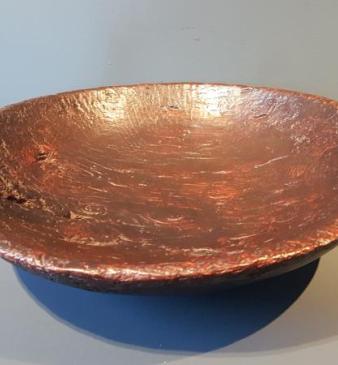 Large Georgian Turned Oak Root Bowl