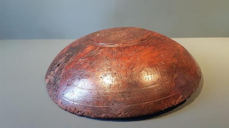 Large Georgian Turned Oak Root Bowl - Image 5