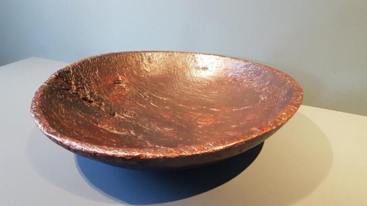 Large Georgian Turned Oak Root Bowl - Image 6
