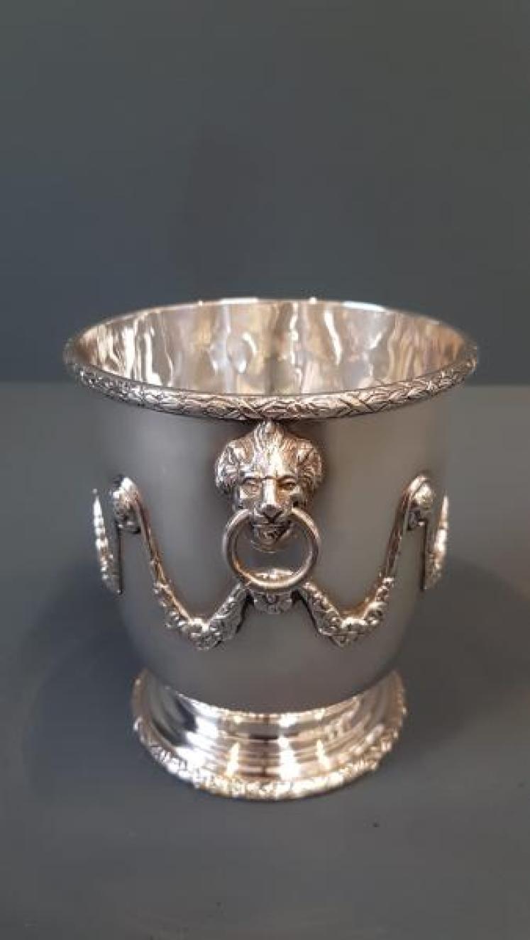 Edwardian Silver Bottle Holder or Planter - Image 3