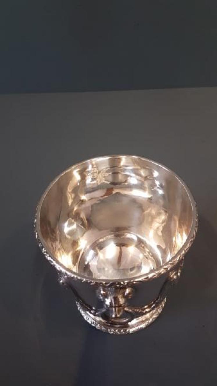 Edwardian Silver Bottle Holder or Planter - Image 4
