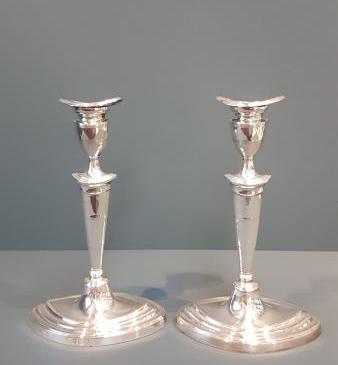 George III Style Silver Candlesticks
