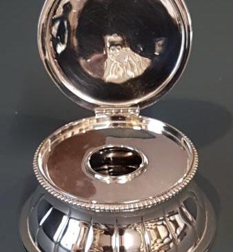 Outstanding Quality Victorian Cast Silver Capstans Ink Well