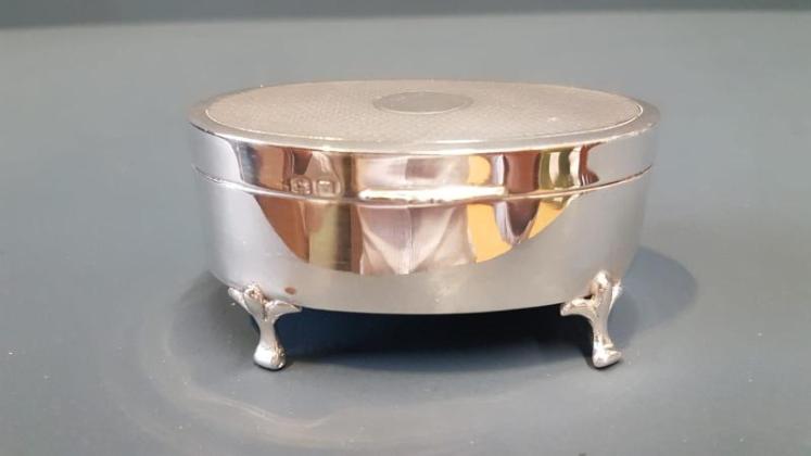Engine Turned Silver Ring Box - Image 2