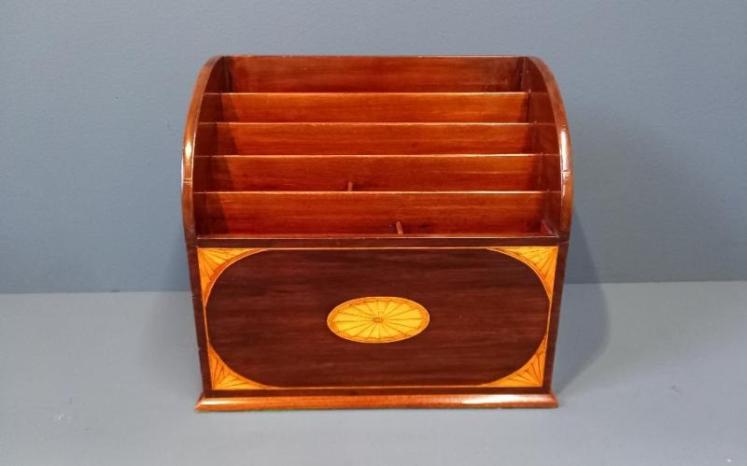 Edwardian Sheraton Inlaid Waterfall Letter Rack - Image 1