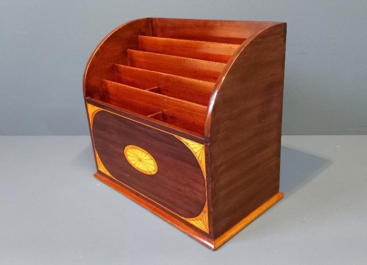 Edwardian Sheraton Inlaid Waterfall Letter Rack - Image 6