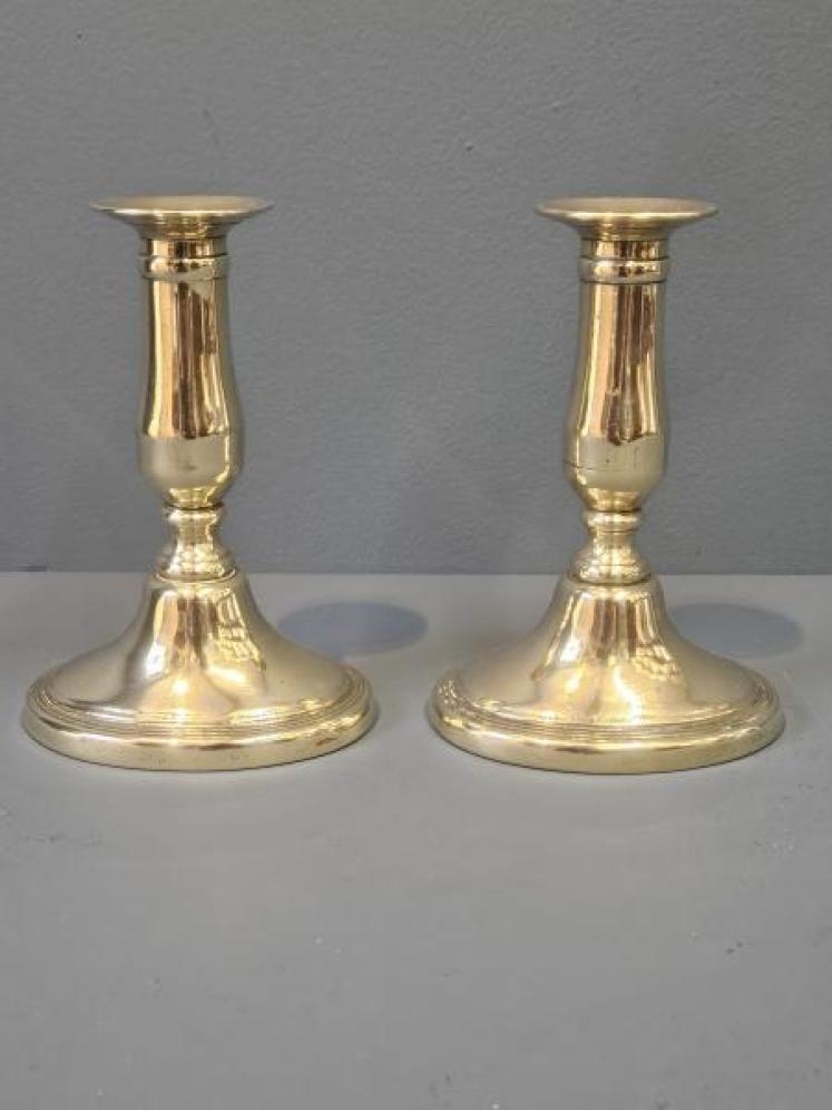 Pair of George III Brass Candlesticks  - Image 1