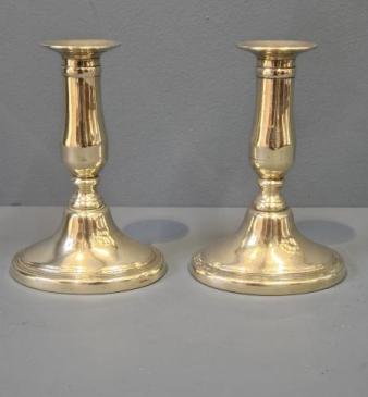 Pair of George III Brass Candlesticks 