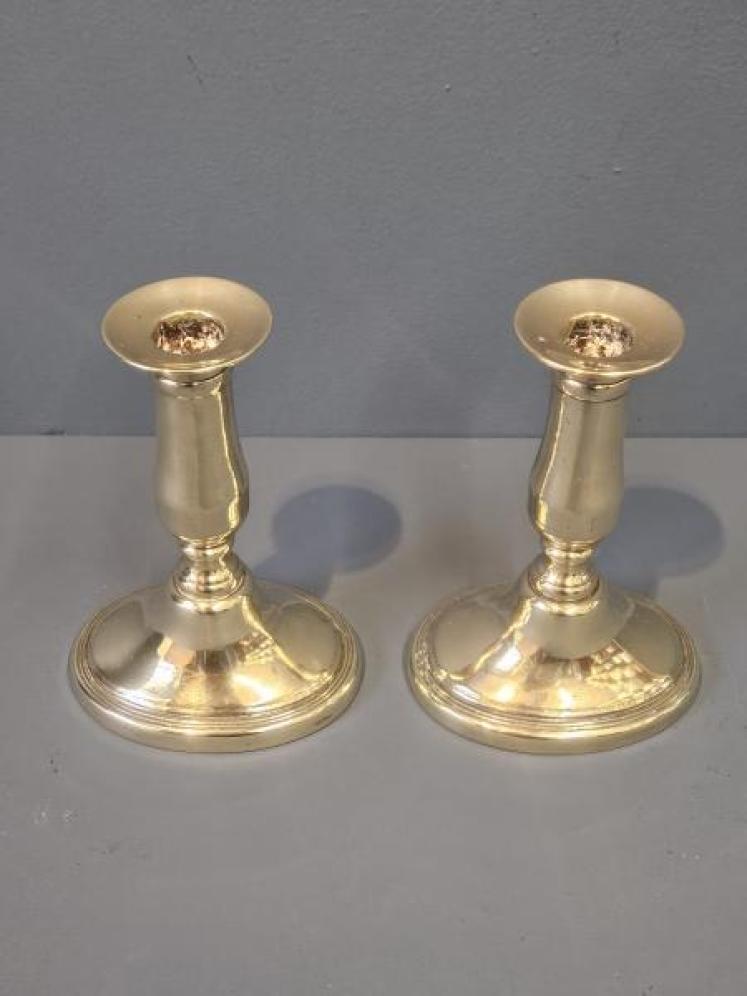 Pair of George III Brass Candlesticks  - Image 4