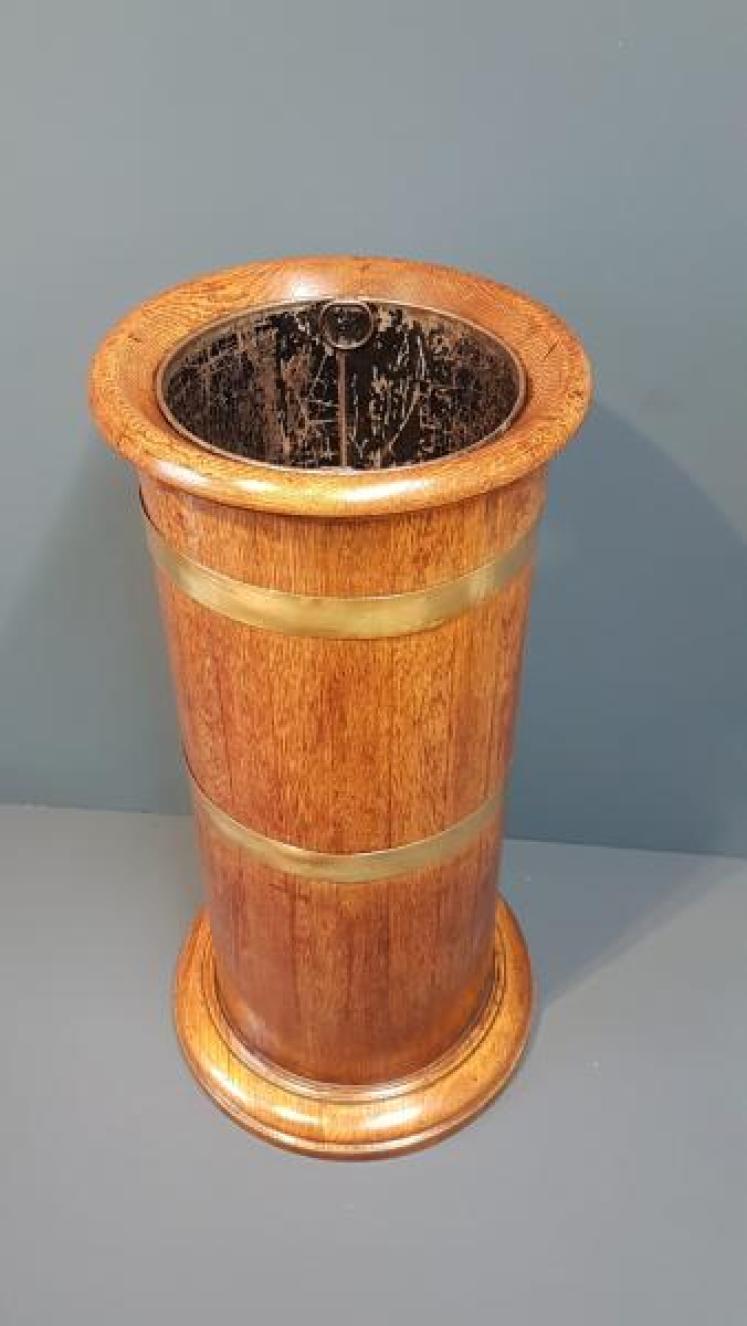 Victorian Oak Brass Bound Stick Stand - Image 4