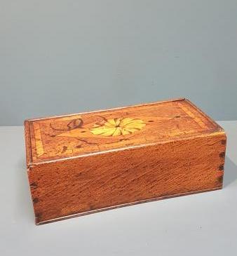 George III Inlaid Oak Candle Box