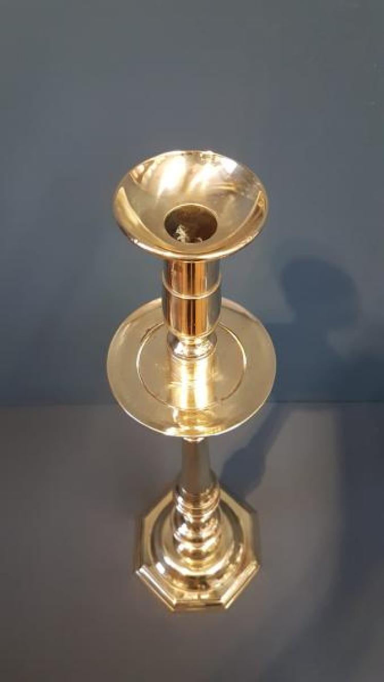 Pair of Extra Large Victorian Brass Candlesticks - Image 4